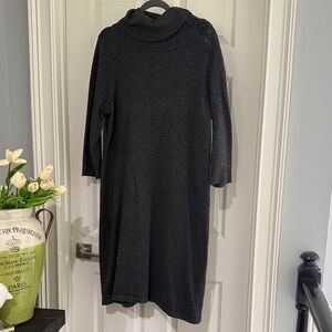 Cozy grey cowl neck Sweater Dress